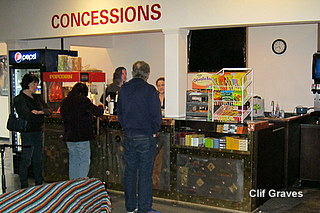 The concession stand has moved