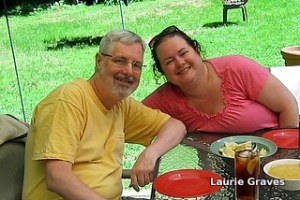 Clif and Shannon on the patio