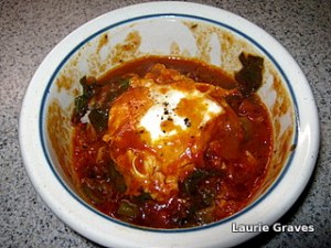 In the dish, over rice