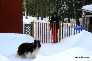 Clif with the roof scraper and Liam at the ready to supervise