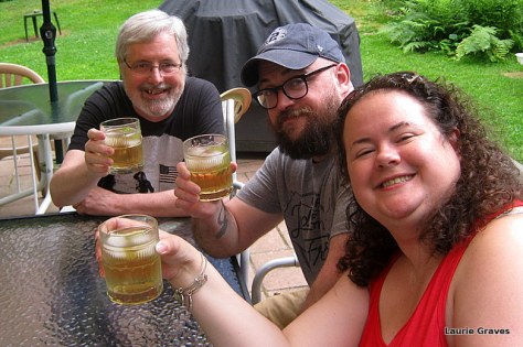 A toast with family before friends arrived
