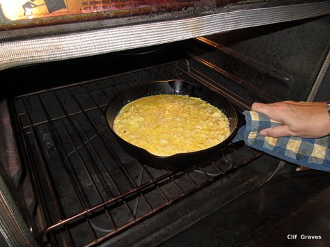Into the oven to set the bottom