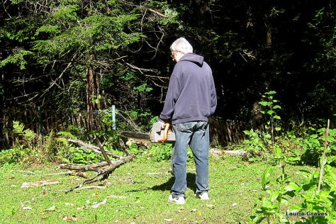 Clif inspects the damage